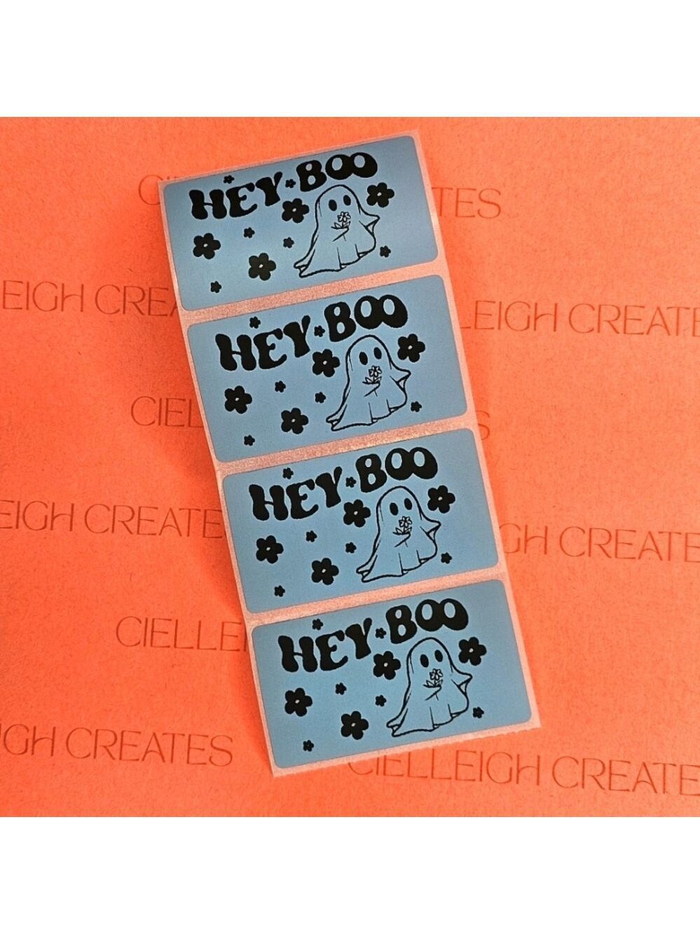 Hey Boo Ghost Packaging Labels Stickers - Picture 1 of 5